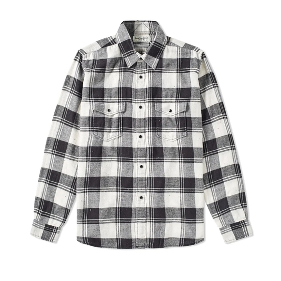 Saint Laurent Plaid Check Flannel Oversized Shirt Dark Academia - Picture 2 of 12
